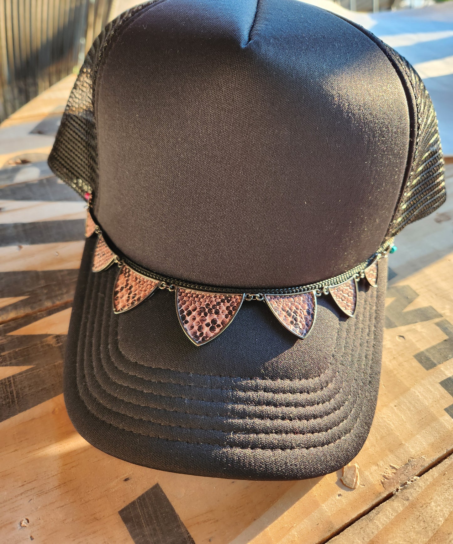 Trucker Hat Snake Skin Chain