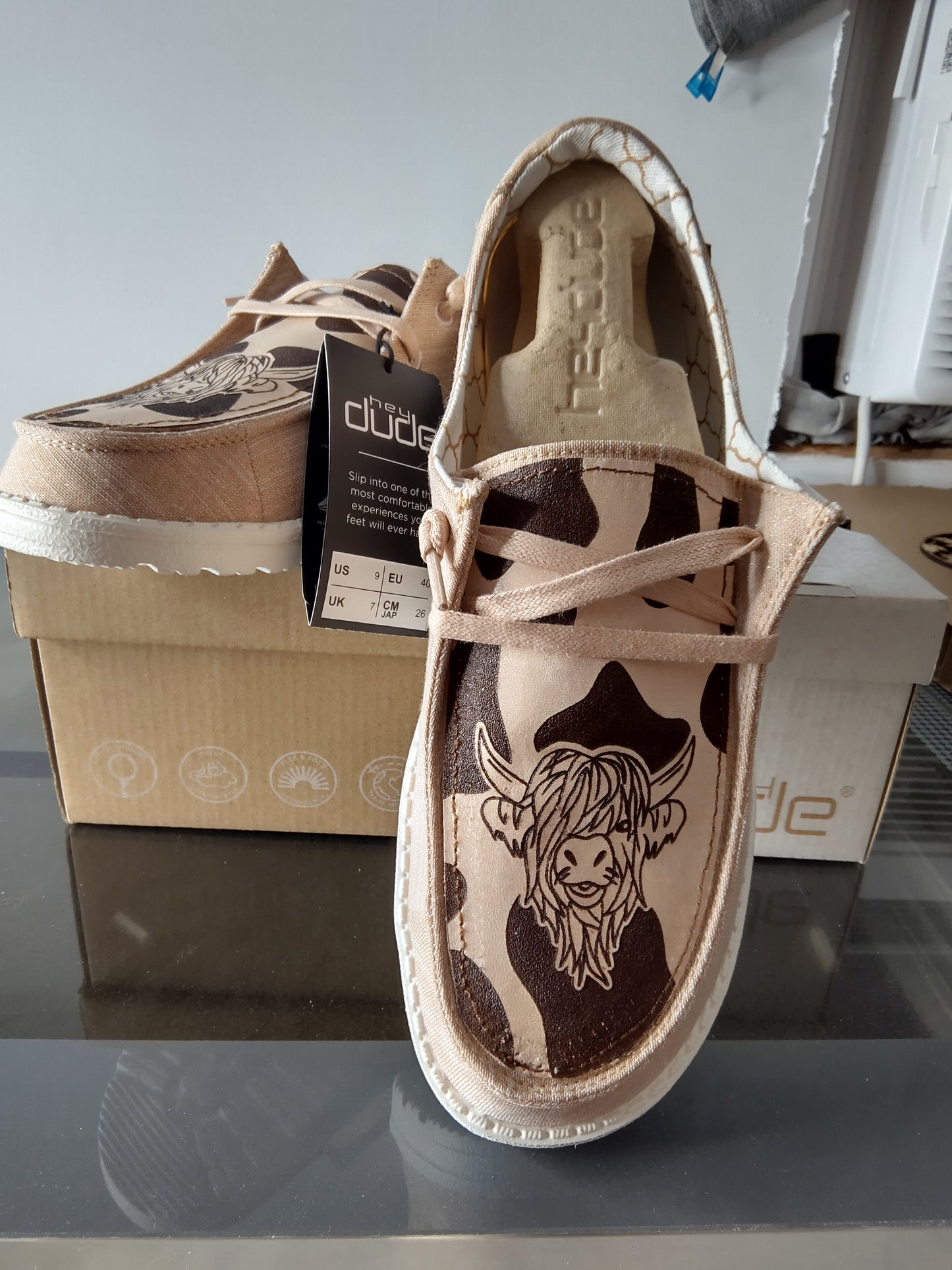 Highland Cow Engraved Boat Shoes